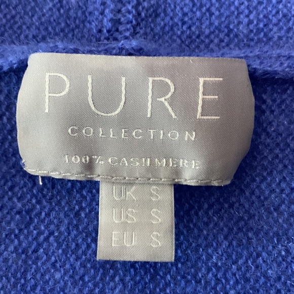 PURE Collection Cashmere Swing Open Cardigan in Blue Long Sleeve Women’s sz S - Picture 3 of 10